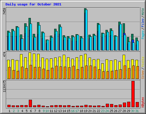 Daily usage for October 2021