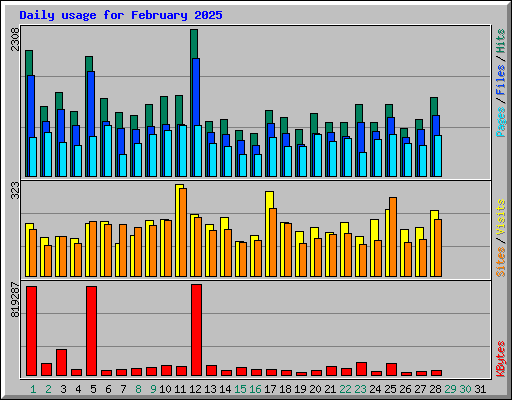 Daily usage for February 2025