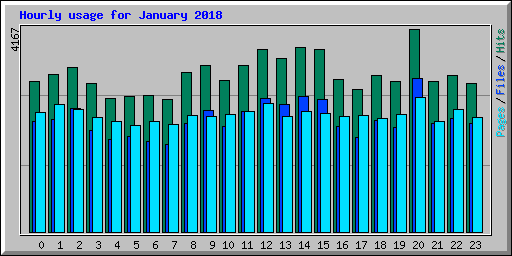Hourly usage for January 2018