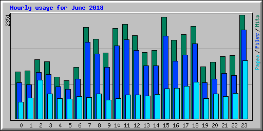Hourly usage for June 2018