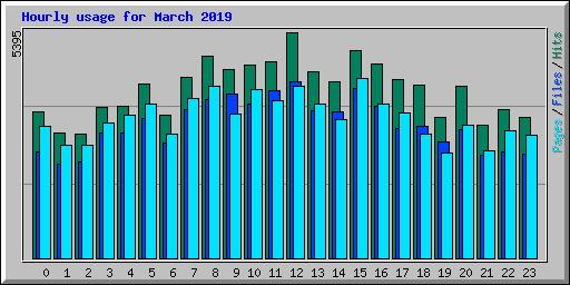 Hourly usage for March 2019
