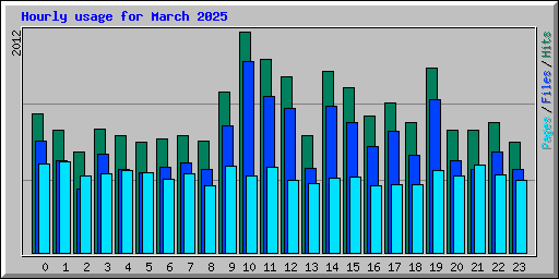 Hourly usage for March 2025